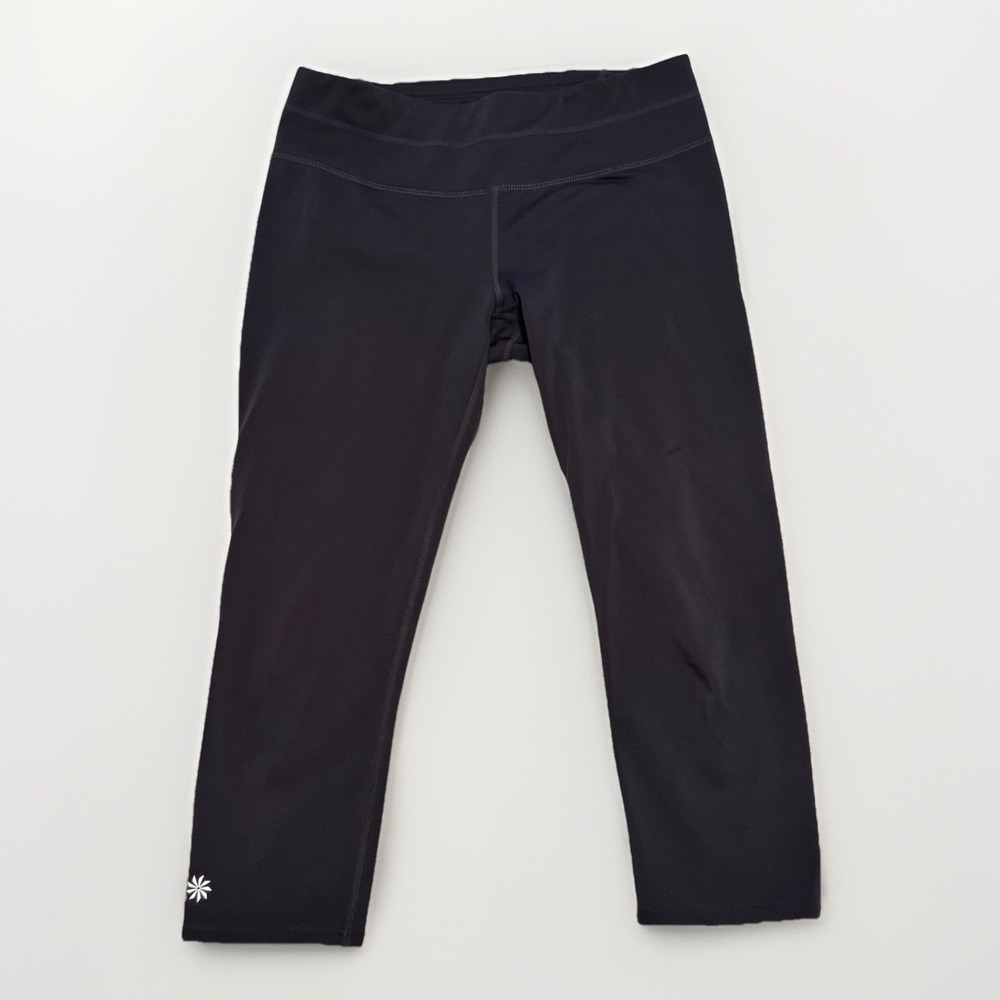 Athleta Women's Capri Leggings Dark Charcoal Size Medium In Very Good Condition‎